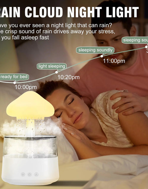 Load image into Gallery viewer, Humidifiers for Bedroom 7 Color Cloud Humidifier Rain Drop for Sleeping Relaxing Aromatherapy Essential Oil Diffuser, White
