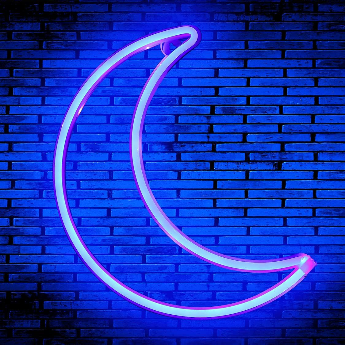 LED Blue Moon Neon Light, Cute Neon Moon Sign,Christmas Room Decor Battery or USB Powered 5V Art LED Decorative Lights Night Lights Indoor for Home, Bedroom, Office,Dorm,Party (Blue Moon)