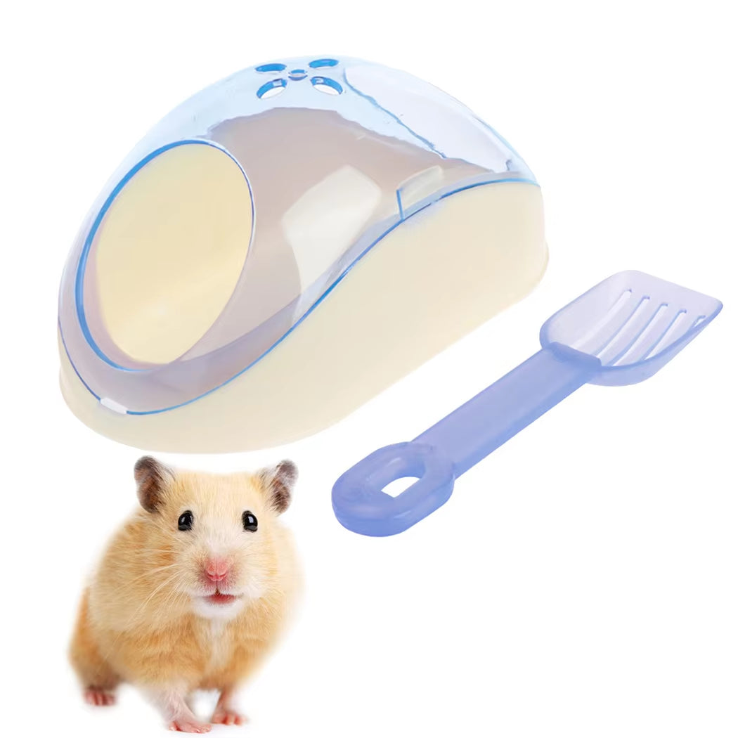 Cute Hamster Bathroom Creative Hamster Sand Bathroom Sand Bath Container with Shovel Pet Cleaning Supplies