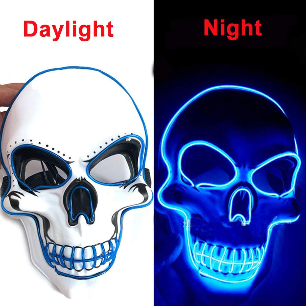 Halloween Mask LED Light up Costumes Scary Mask for Party Supplies Favor