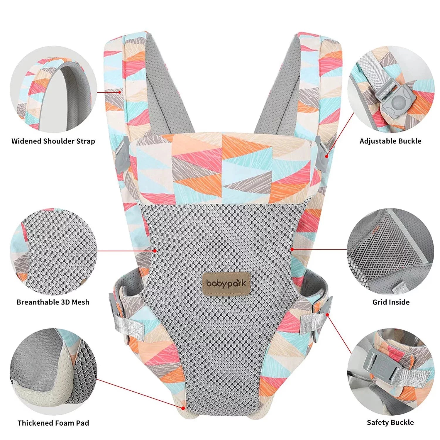 Baby Carrier, 4-In-1 Leaf Baby Carrier, Front and Back Baby Sling with Adjustable Holder