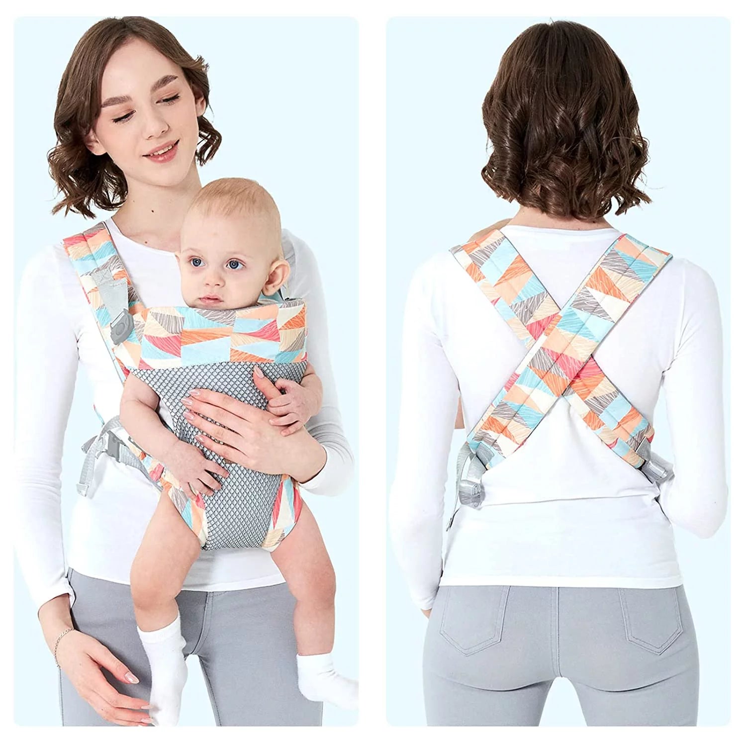 Baby Carrier, 4-In-1 Leaf Baby Carrier, Front and Back Baby Sling with Adjustable Holder