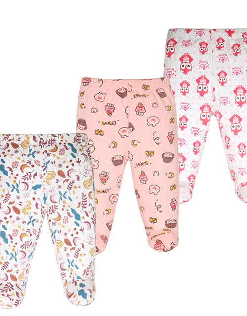 Load image into Gallery viewer, 3Pcs/Lot Spring Autumn Footed Baby Pants 100% Cotton Baby Girls Boys Clothes Unisex Casual Bottom PP Pants Newborn Baby Clothing
