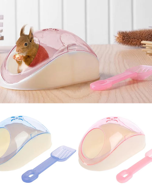 Load image into Gallery viewer, Cute Hamster Bathroom Creative Hamster Sand Bathroom Sand Bath Container with Shovel Pet Cleaning Supplies
