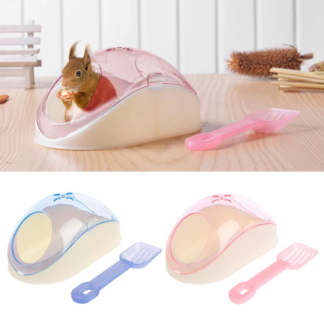 Cute Hamster Bathroom Creative Hamster Sand Bathroom Sand Bath Container with Shovel Pet Cleaning Supplies