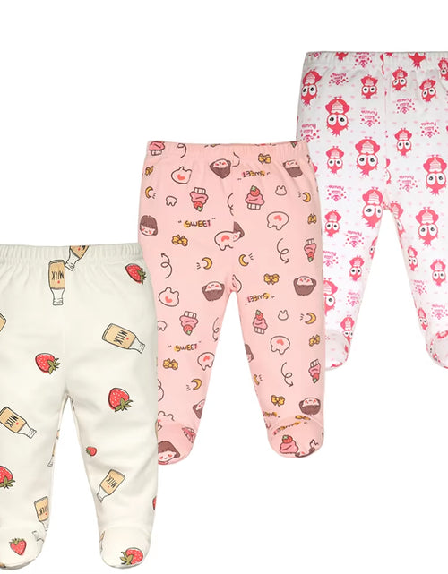 Load image into Gallery viewer, 3Pcs/Lot Spring Autumn Footed Baby Pants 100% Cotton Baby Girls Boys Clothes Unisex Casual Bottom PP Pants Newborn Baby Clothing
