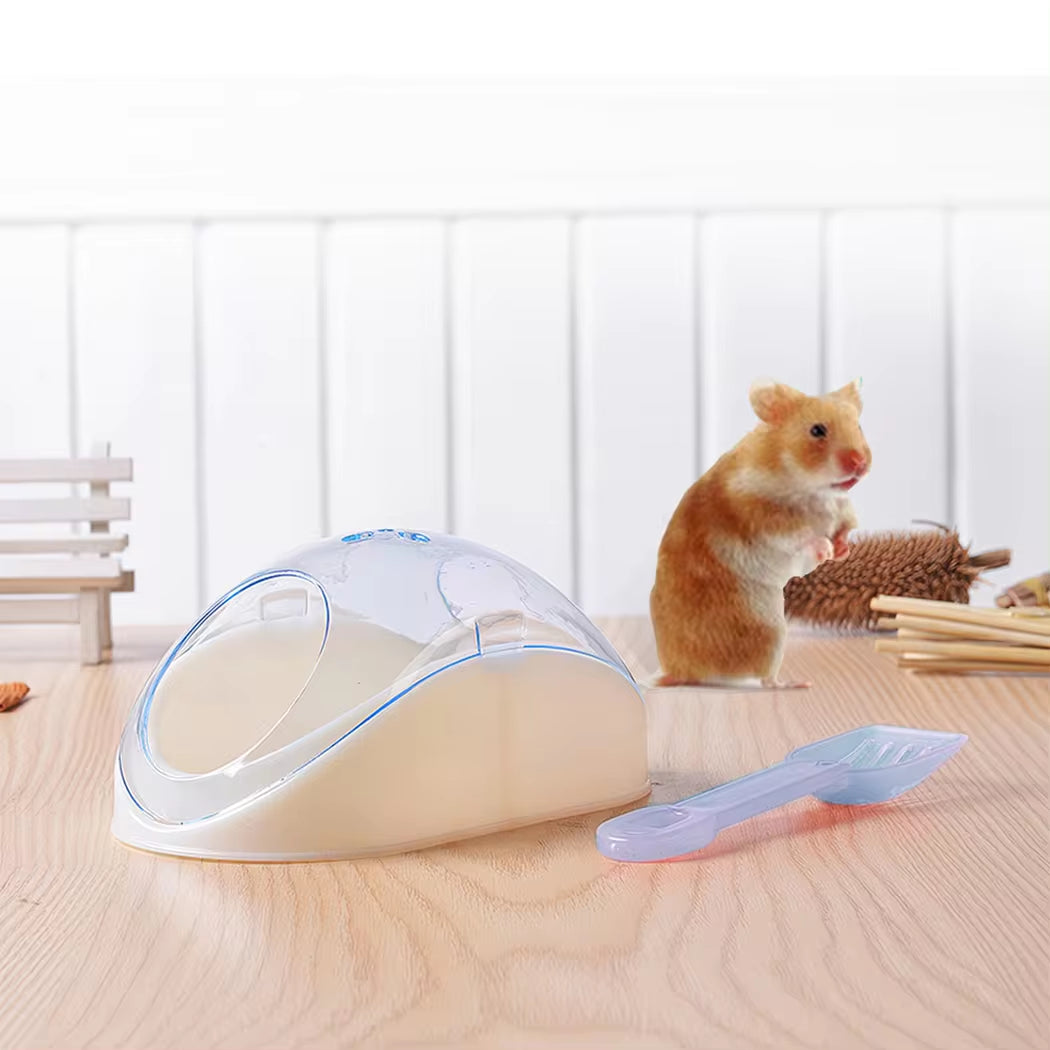 Cute Hamster Bathroom Creative Hamster Sand Bathroom Sand Bath Container with Shovel Pet Cleaning Supplies