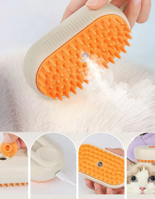 Load image into Gallery viewer, Cat Steam Brush Steamy Dog Brush 3 in 1 Electric Spray Cat Hair Brushes for Massage Pet Grooming Comb Hair Removal Combs
