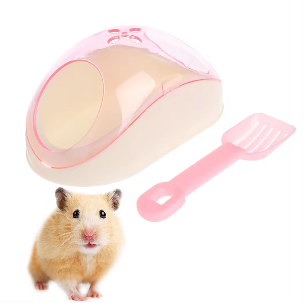 Cute Hamster Bathroom Creative Hamster Sand Bathroom Sand Bath Container with Shovel Pet Cleaning Supplies