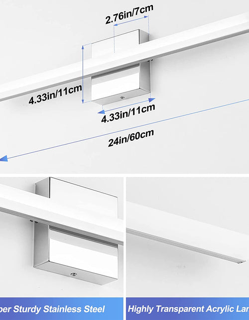 Load image into Gallery viewer, LED Vanity Lights Bar 24 Inch Bathroom Light Fixtures 14W IP44 over Mirror Lighting Indoor Wall Sconces Modern Cool White 6000K for Washroom
