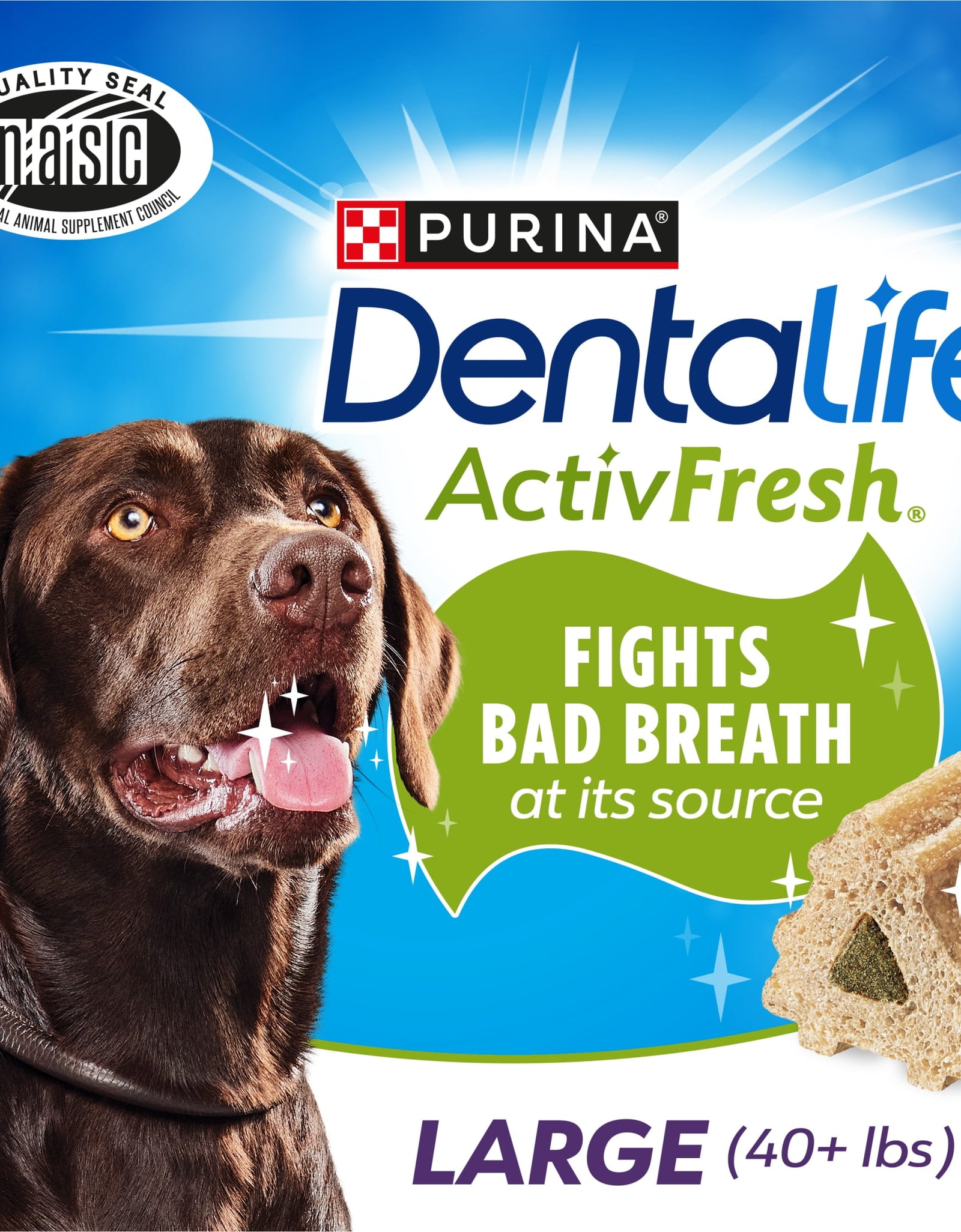 Purina  Activfresh Dog Treats, Chicken Dry Dental Chew for Large Dogs, 24.1 Oz Pouch (21 Pack)