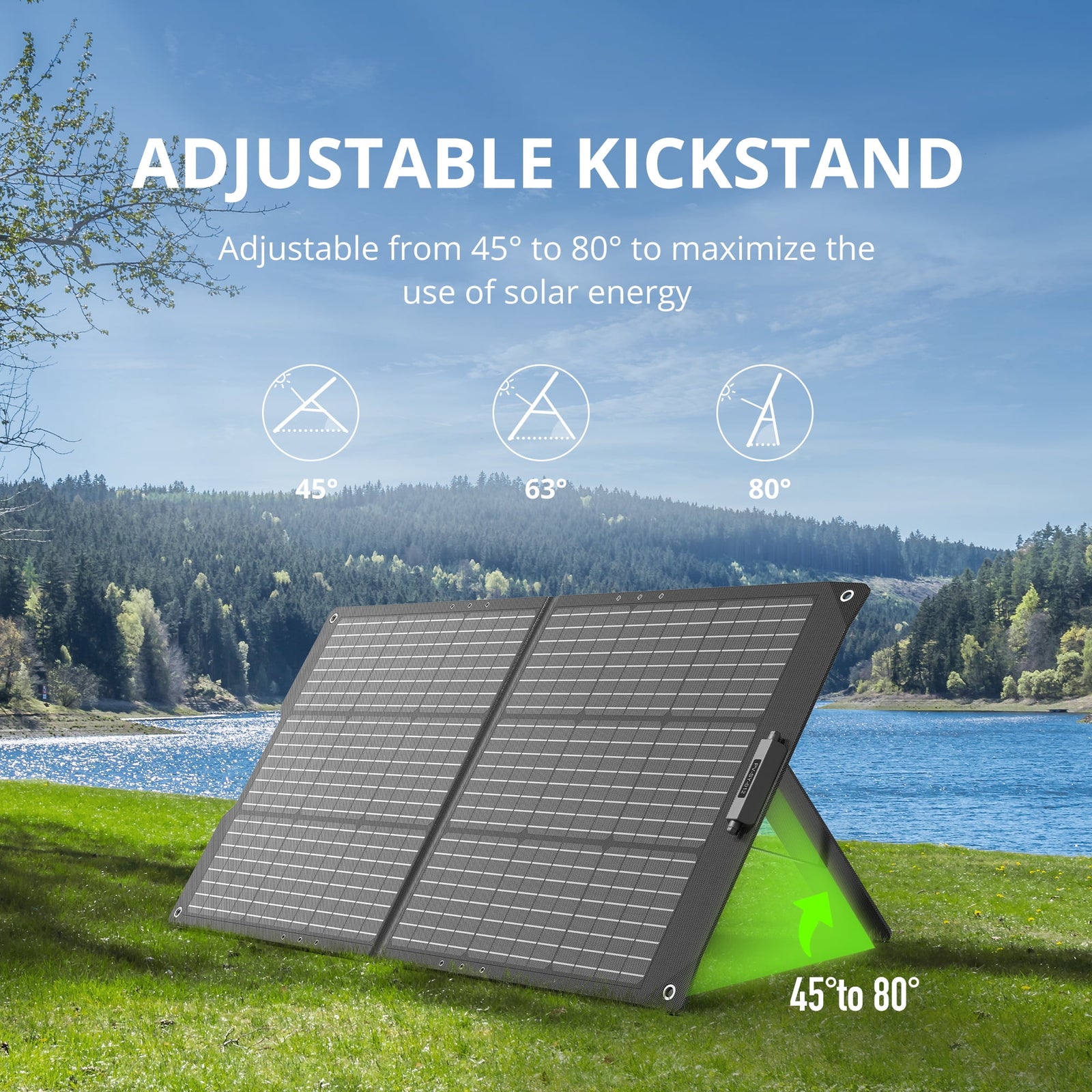 200W Portable Solar Panel for Power Station, 24V Foldable Solar Charger with Adjustable Kickstand & MC-4 Connector, Waterproof IP67 for Outdoor Camping RV off Grid System